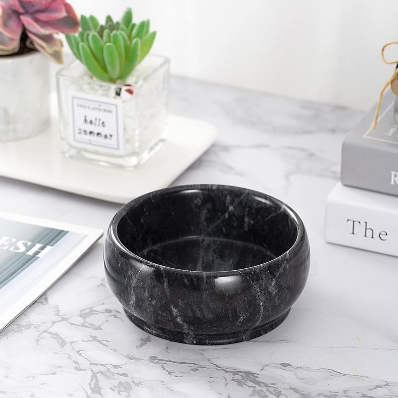 CM CHIC MONDAY 4.72 Inch Black Marble Decorative Bowl for Home Decor - Image 3