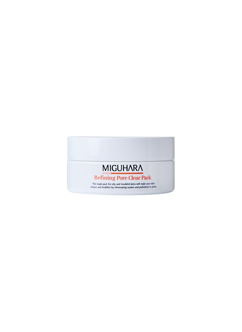 MIGUHARA - Refining Pore Clear Pack  Clay Face Mask  Pore Cleanser  Wash Off Mask Type  Hydrating Facial Mask for All Skin Types  Korean Beauty Skincare Product 150g529 Oz - Image 1
