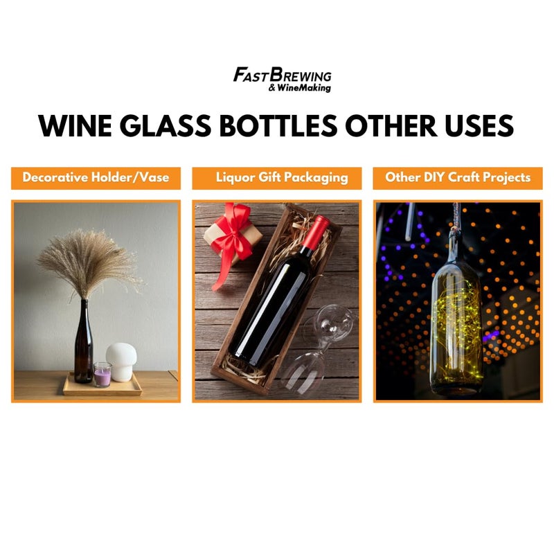 FastRack - 750ml Green Wine Bottles (Pack of 12) | W5 Bordeaux Liquor Bottles | 750 ml Empty Bottle for Drinks, 12 per Case - NO CORKS INCLUDED - Image 3