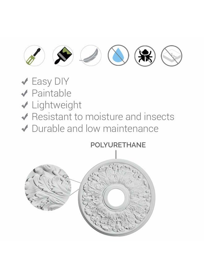 Ekena Millwork CM42SP2-04500 Springtime Ceiling Medallion, 42 1/2"OD x 4 1/2"ID x 4 5/8"P (Fits Canopies up to 9 3/8"), Factory Primed - Image 2