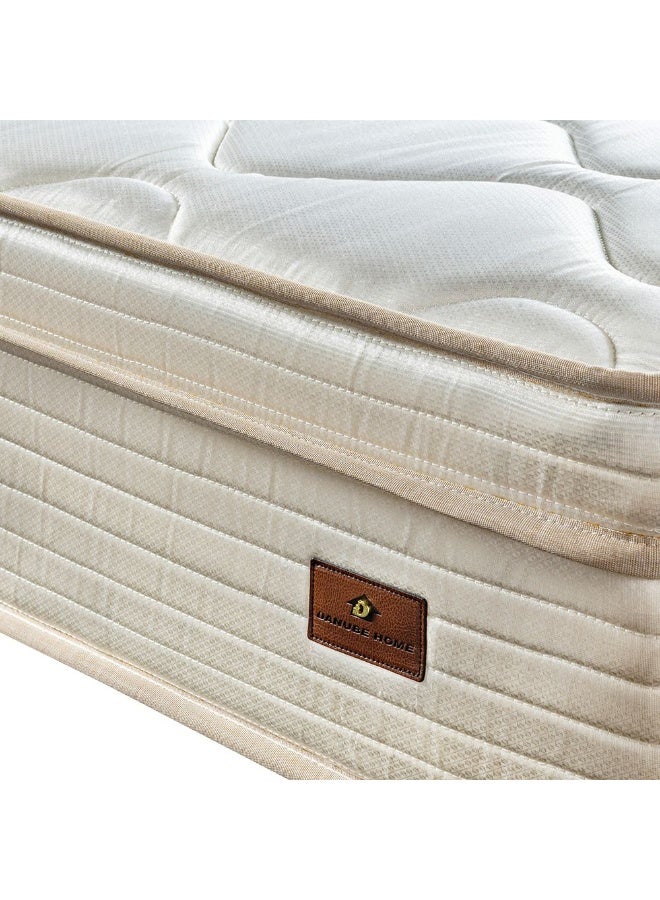 DANUBE HOME مرتبة يورو توب بزنات جيب 3 مناطق مع حواف مصنوعة من الفوم | شعور متوسط الصلابة | مرتبة مفردة | توازن العمود الفقري لتخفيف الضغط | W120xL200 سم | سمك 26 سم - أبيض - Image 5