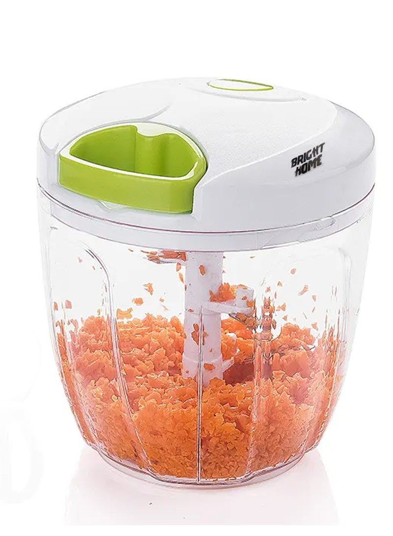 برايت هوم قطاعة يدوية متعددة الوظائف لسحب طعام الخضروات، مفرمة يدوية صغيرة قوية، سعة عالية مع 3 شفرات حادة من الفولاذ المقاوم للصدأ - مساعد مطبخ متعدد الاستخدامات - Image 1