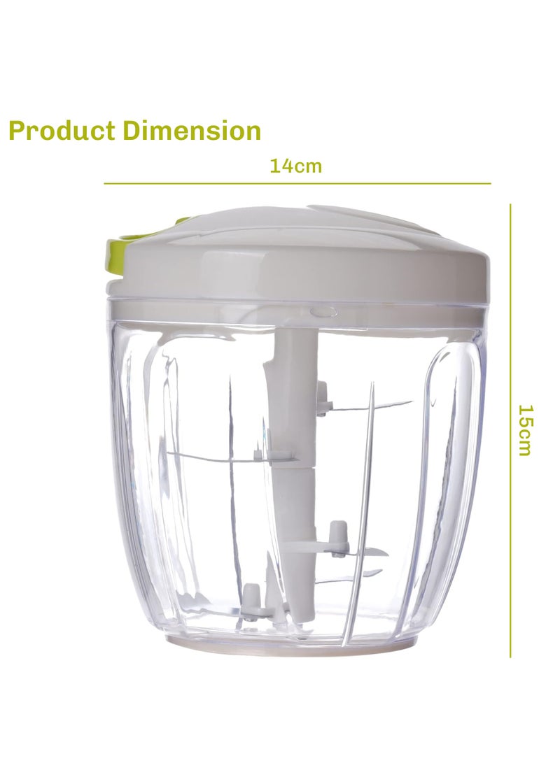 برايت هوم قطاعة يدوية متعددة الوظائف لسحب طعام الخضروات، مفرمة يدوية صغيرة قوية، سعة عالية مع 3 شفرات حادة من الفولاذ المقاوم للصدأ - مساعد مطبخ متعدد الاستخدامات - Image 2