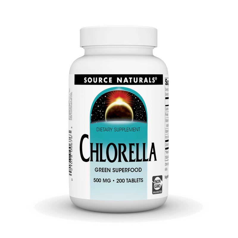 Source Naturals Chlorella 500 mg Green Superfood PlantBased B12200 Tablets
