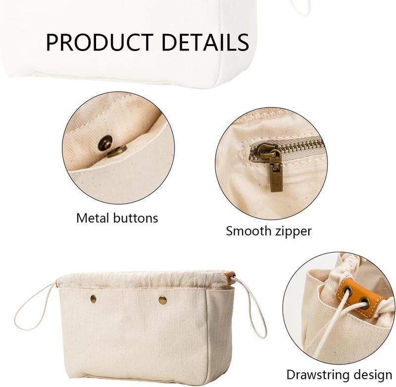 YONBEN Bag Divider Organizer Insert Cotton Canvas Tote Handbag Organizer Extra Large Purse Insert Organizer (S) - Image 4