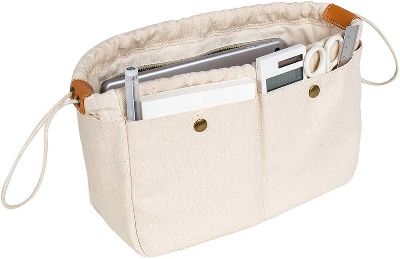 YONBEN Bag Divider Organizer Insert Cotton Canvas Tote Handbag Organizer Extra Large Purse Insert Organizer (S) - Image 1