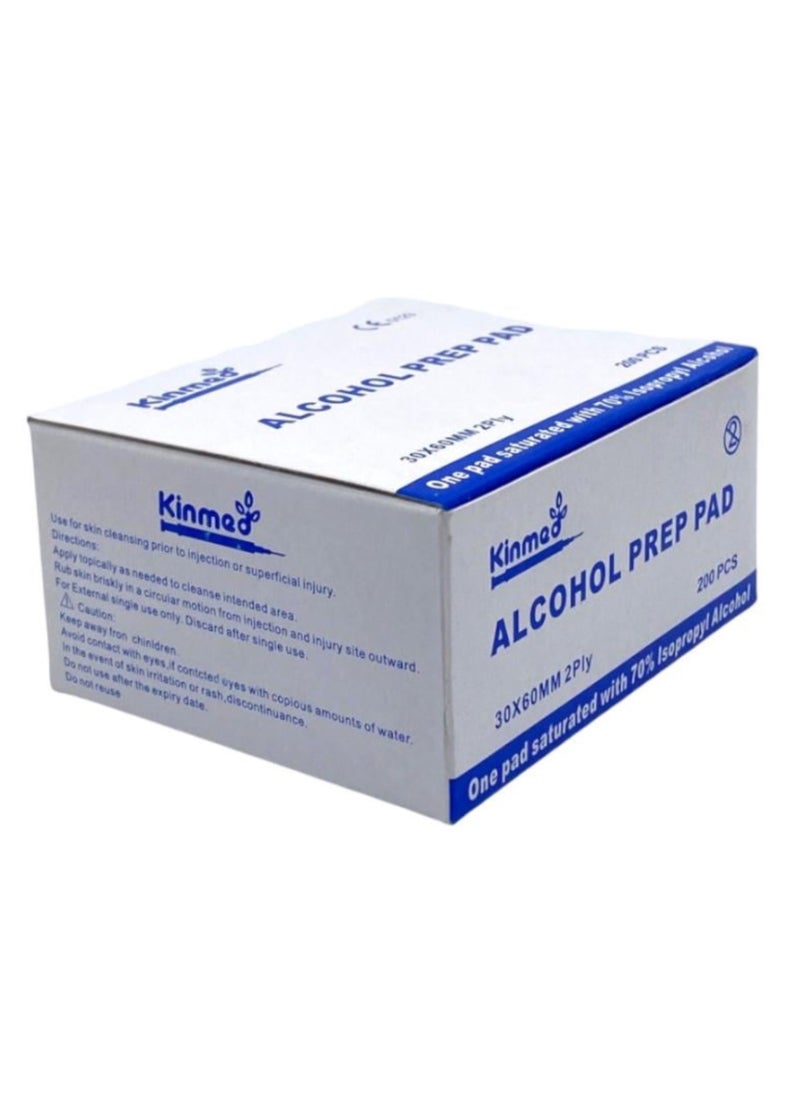 Kinmed - 200 PCS Box Medical Alcohol Pads 30*60MM 2Ply - Image 1