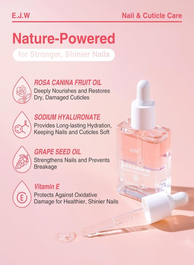 EJW Rose Petal Nail & Cuticle Oil, Infused with Real Rose Extract, Hydrating, Strengthening, Paraben-Free, Vegan, Cruelty-Free - 0.5 fl. oz - Image 4