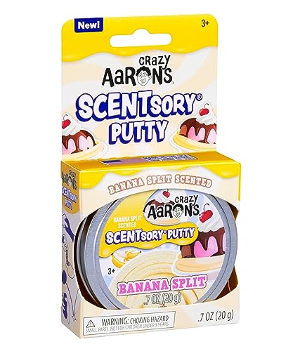 Crazy Aaron's عجينة التفكير المجنونة من آرون® - بانانا سبلت - عجينة حسية معطرة للأطفال والكبار - متعة إبداعية لا تنتهي، ألعاب تخفيف التوتر، لا تجف أبداً - مصنوعة في الولايات المتحدة - Image 5