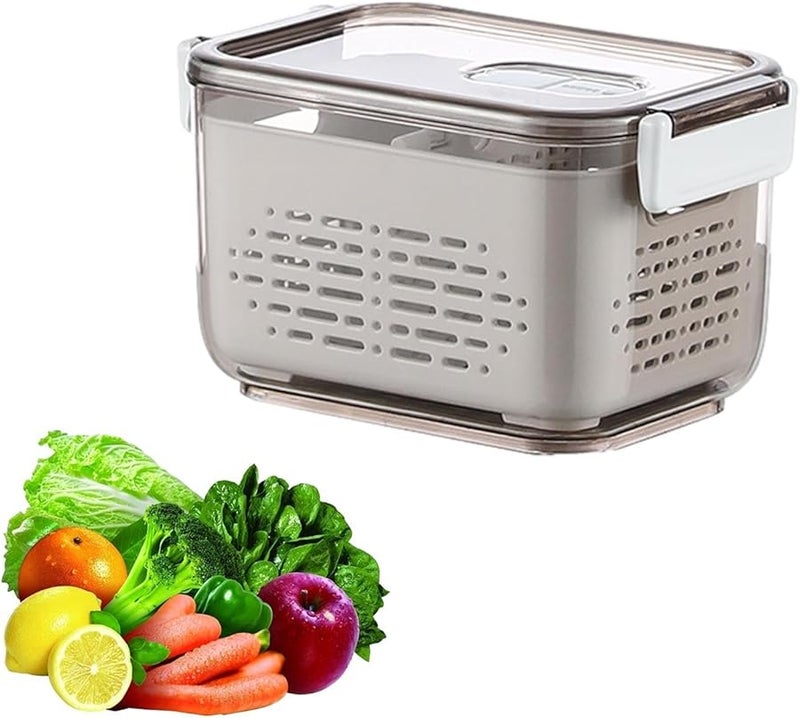 أوعية مصفاة قابلة للتكديس لمنع التسرب للثلاجة مع غطاء للفواكه - Image 1