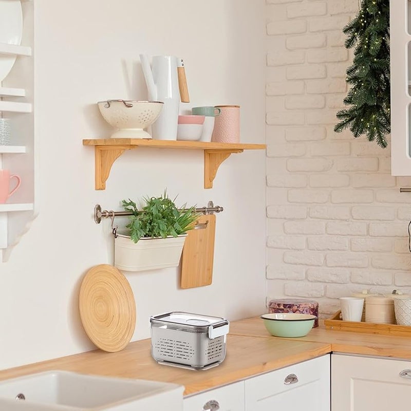 أوعية مصفاة قابلة للتكديس لمنع التسرب للثلاجة مع غطاء للفواكه - Image 4