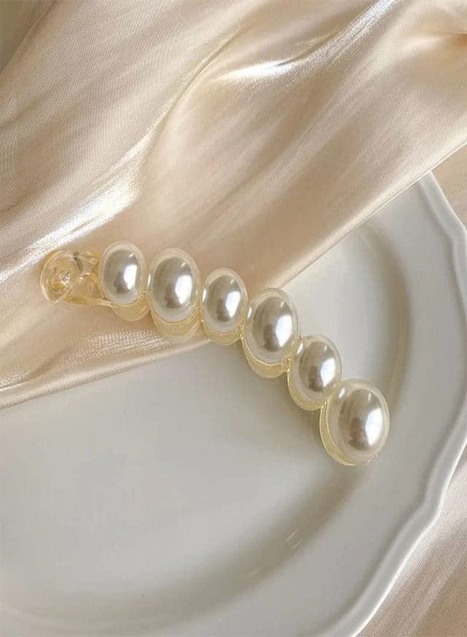 MYSELF Pearl Hair Clips Banana Clips for Women - Image 1