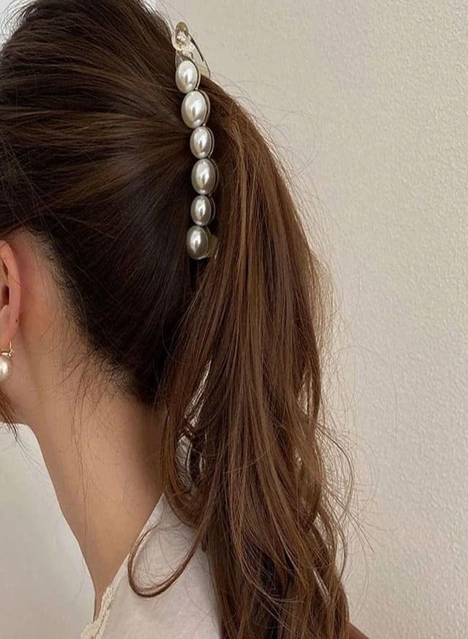 MYSELF Pearl Hair Clips Banana Clips for Women - Image 2
