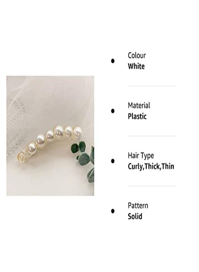 MYSELF Pearl Hair Clips Banana Clips for Women - Image 4