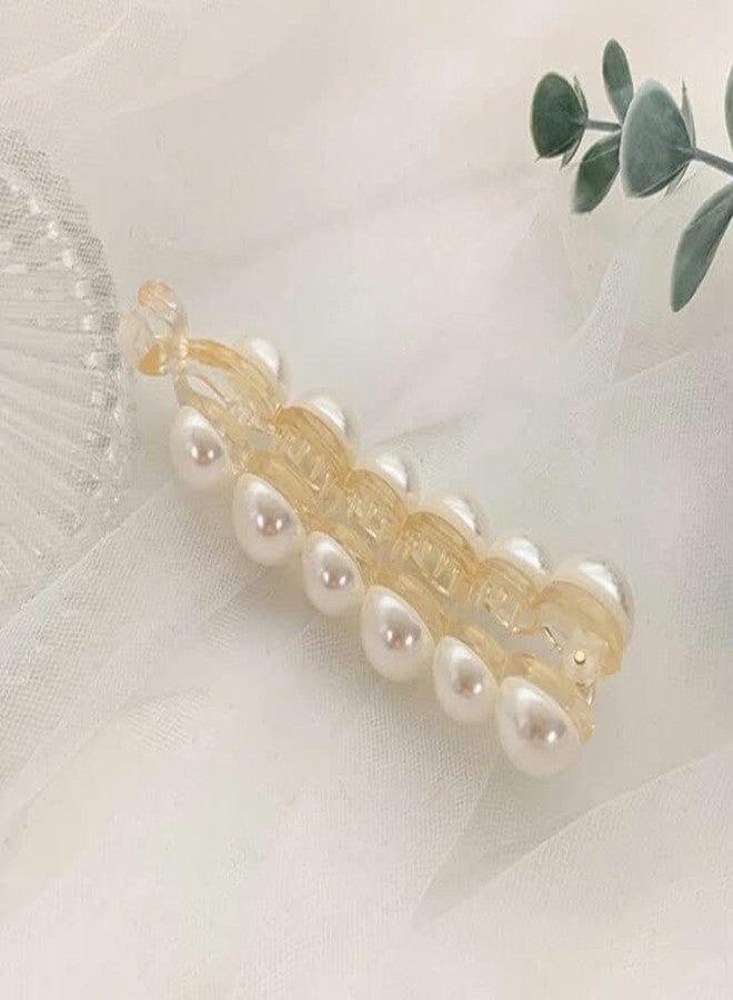 MYSELF Pearl Hair Clips Banana Clips for Women - Image 3