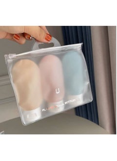 R&J 3 Pieces Travel Shampoo, Conditioner dispenser for soap cream and lotion Dispensing Bottle Portable Hotel Shampoo Shower Gel Travel Squeeze Lotion Combo Kit, 60ML Containers (Assorted Color)
