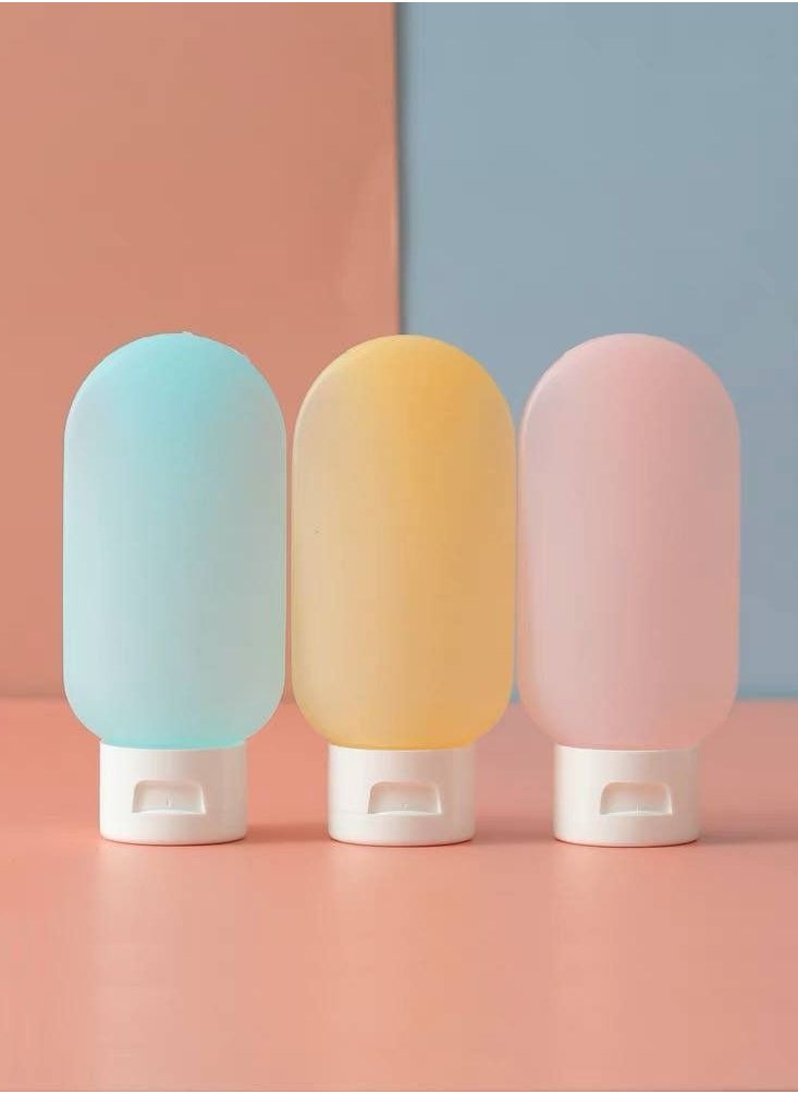 Generic - R&J 3 Pieces Travel Shampoo, Conditioner dispenser for soap cream and lotion Dispensing Bottle Portable Hotel Shampoo Shower Gel Travel Squeeze Lotion Combo Kit, 60ML Containers (Assorted Color) - Image 1