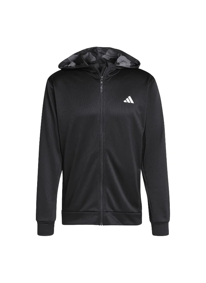 اديداس adidas Camo Fz Hd Black Training Track Tops XS