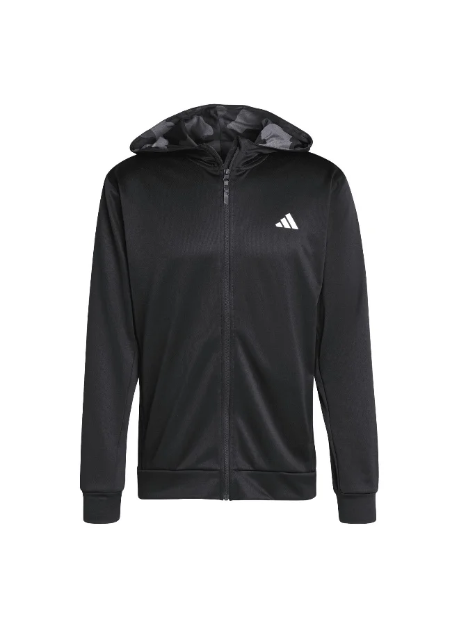 اديداس adidas Camo Fz Hd Black Training Track Tops XS