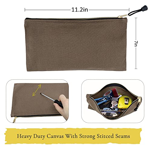 TENGYES 7 Pack Canvas Tool Bag Zipper Pouch - Heavy Duty 16 oz. Canvas Tools Utility Pouches, Multipurpose Storage Organizer Tote Bags with Dependable Metal Zippers, 12.5 x 7-Inch - Image 4