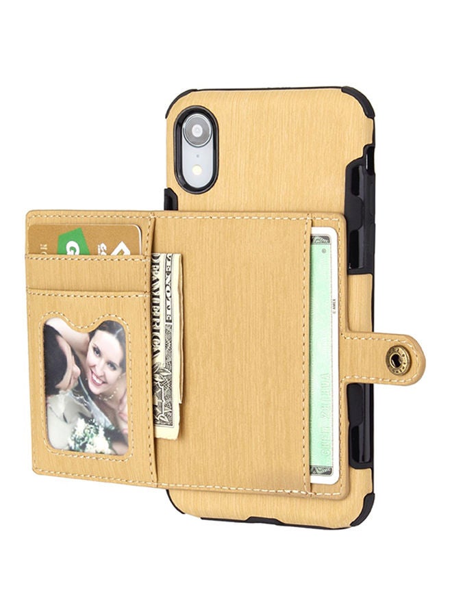 NIBEMINENT Protective Wallet Case Cover For Apple iPhone XR Gold - Image 1