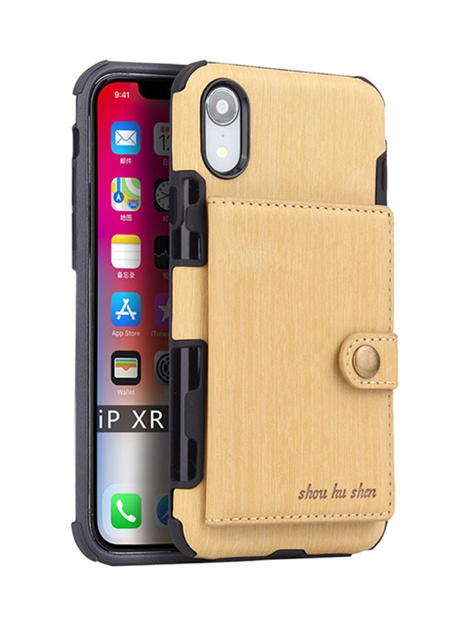 NIBEMINENT Protective Wallet Case Cover For Apple iPhone XR Gold - Image 2