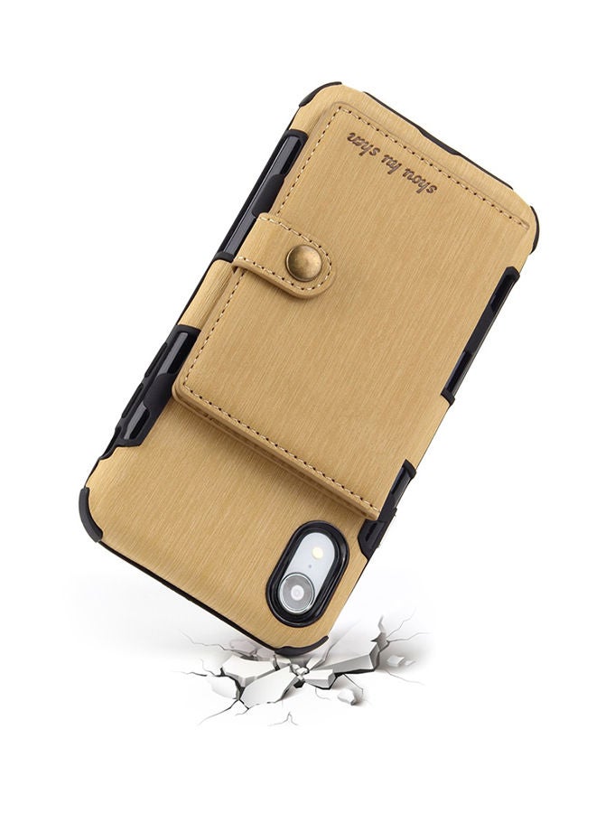 NIBEMINENT Protective Wallet Case Cover For Apple iPhone XR Gold - Image 3