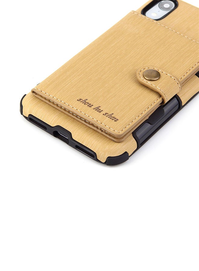 NIBEMINENT Protective Wallet Case Cover For Apple iPhone XR Gold - Image 4