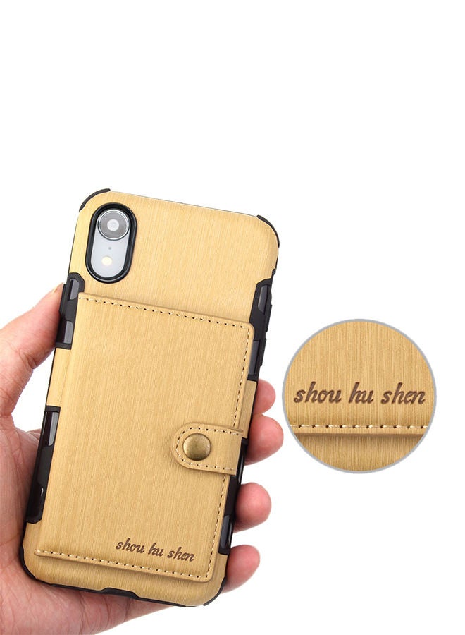 NIBEMINENT Protective Wallet Case Cover For Apple iPhone XR Gold - Image 5