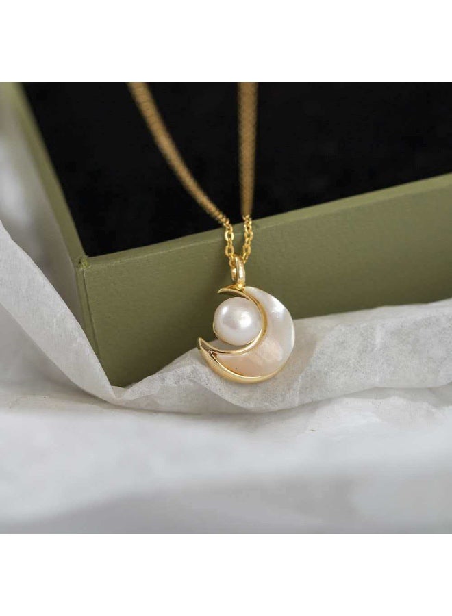 LUSTRE New Moon Lady Pendant Necklace - Image 1