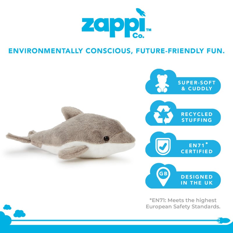 Zappi Co Plush Children's Stuffed Soft Cuddly Plush Toy-Part of Safari Animals Collection, Perfect for Kids (25cm Depth)(Dolphin) - Image 2