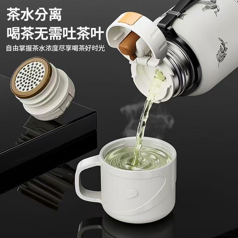 واي دي كوب أسود بغطاء مزدوج - زجاجة ماء معزولة من الفولاذ المقاوم للصدأ بتصميم أنيق، سعة كبيرة، محمولة للاستخدام الخارجي والرياضات - Image 5