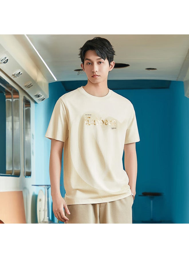 Cabbeen Cooling Sensation Suolona T-shirt, Summer High-frequency Iron-on Logo Tie-dye, Apricot Color 15, Size 52 - Image 2