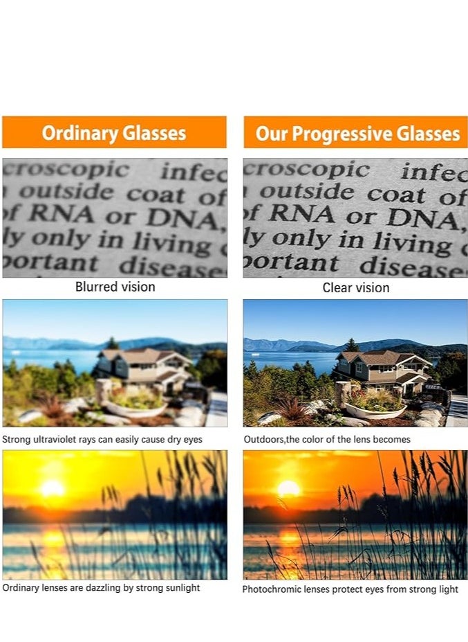 Generic - Photochromic Reader Sunglasses Reading Sunglasses for Men Sporty TR90 Frame UV400 Full Lens Outdoor Reader Lightweight Transition Photochromic - Image 1