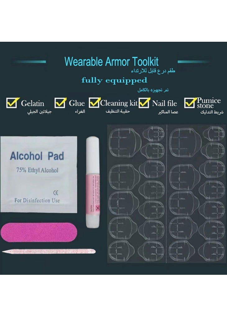 جوسكوين أظافر ضغط 24 قطعة، أظافر ضغط بأسلوب أوروبي وأمريكي مزينة بالزهور وكرات الصلب، تتميز بأسلوب عصري يتماشى مع جمالية إنستغرام وتصميم قابل للإزالة. تُظهر بشكل مثالي الفردية والسحر، مما يجعلها خيارًا رائعًا لفن الأظافر المناسب لمناسبات متنوعة! أظافر أكريليك مزيفة مع مجموعة غراء. - Image 4