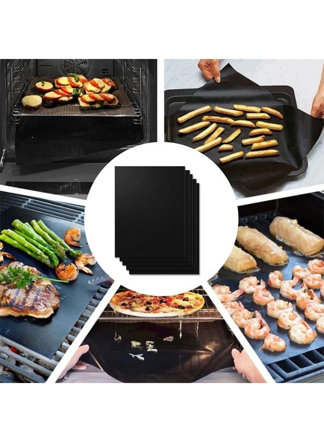 DUNISO 5 Pcs Grill Mat, 100% Non-Stick BBQ Grill Mats Baking Mats, PFOA Free, Heavy Duty, Resuable and Easy to Clean, Works on Gas Charcoal and Electric BBQ,24x34cm,Black  - Image 5