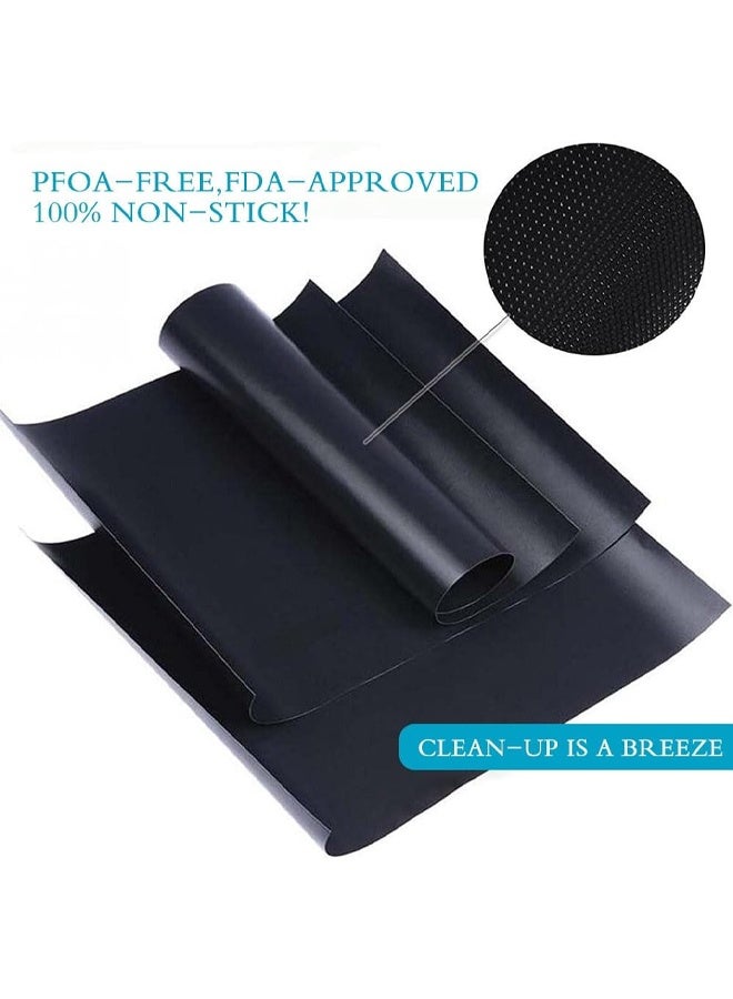 DUNISO 5 Pcs Grill Mat, 100% Non-Stick BBQ Grill Mats Baking Mats, PFOA Free, Heavy Duty, Resuable and Easy to Clean, Works on Gas Charcoal and Electric BBQ,24x34cm,Black  - Image 4