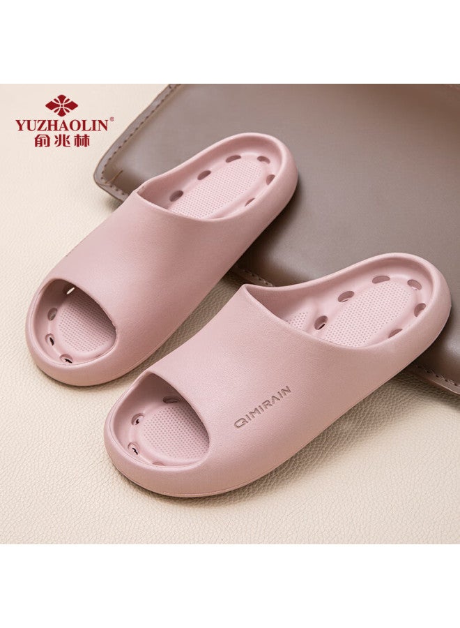 YUZHAOLIN Yuzhaolin Anti-slip Slippers For Men And Women Indoor Bathroom Shower Anti-slip Quick-drying Slippers Yr312 Pink Leather Size 40/41  - Image 2