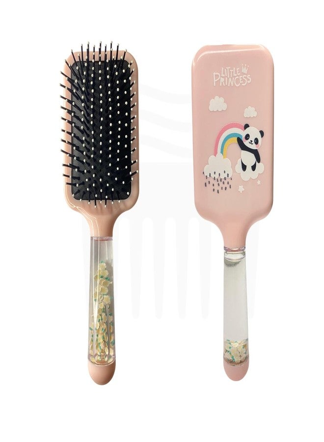 Combelle Kids Paddle Hair Brush, Detangling Comb with Glitter Handle & Cartoon Print, Pain-Free for Wet & Dry Hair, For Girls & Boys, Curly, Thick, Wavy Hair - 24.5 cm - Image 2