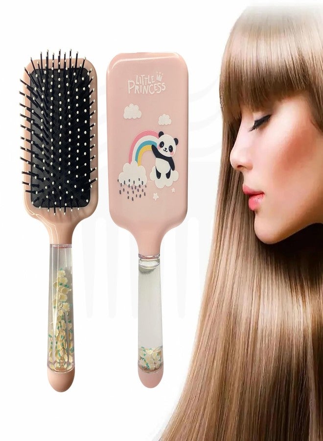 Combelle Kids Paddle Hair Brush, Detangling Comb with Glitter Handle & Cartoon Print, Pain-Free for Wet & Dry Hair, For Girls & Boys, Curly, Thick, Wavy Hair - 24.5 cm - Image 1