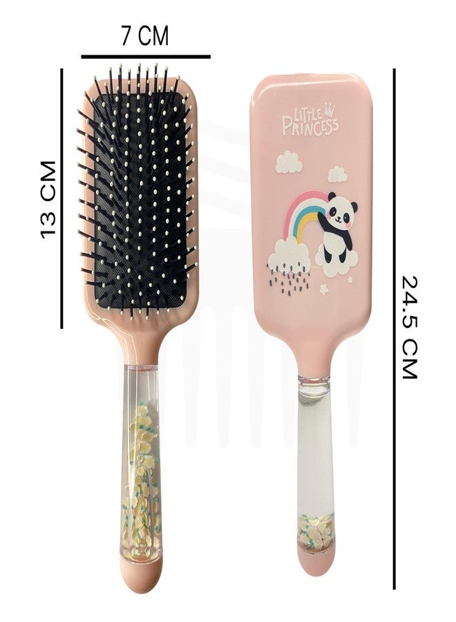 Combelle Kids Paddle Hair Brush, Detangling Comb with Glitter Handle & Cartoon Print, Pain-Free for Wet & Dry Hair, For Girls & Boys, Curly, Thick, Wavy Hair - 24.5 cm - Image 4