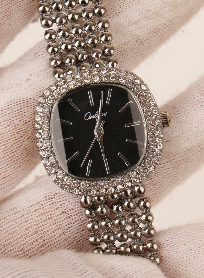Onlyou Women's Quartz Wrist Watch – Silver Stainless Steel Strap – Square Design – Suitable for Daily Use - Image 5