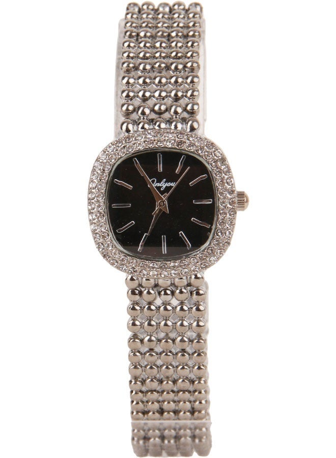 Onlyou Women's Quartz Wrist Watch – Silver Stainless Steel Strap – Square Design – Suitable for Daily Use - Image 2