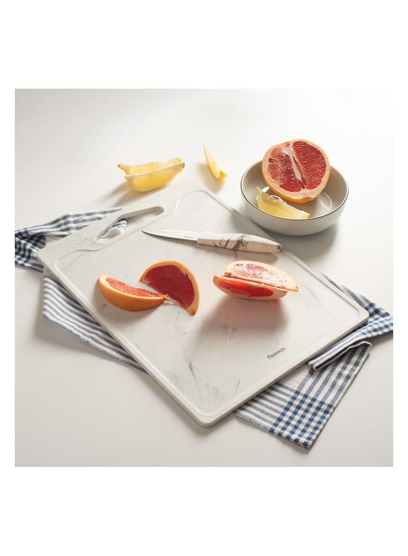 Fissman لوح تقطيع 42x31 سم، لوح تقطيع بلاستيكي، لوح تقطيع قابل للعكس، آمن في غسالة الصحون، أخدود للعصير، لوح غير قابل للانزلاق للحوم والفواكه والخضروات - Image 3