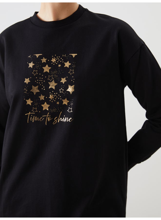 LC WAIKIKI Printed Oversize Women's Sweatshirt Tunic - Image 3