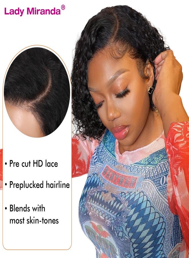 Lady Miranda Curly Human Hair Wigs 13x4 Lace Front Wigs Short Curly Wig for Black Women Wear and Go Human Hair Pre Plucked Pre Cut Short Bob Wig for Black Women - Image 4