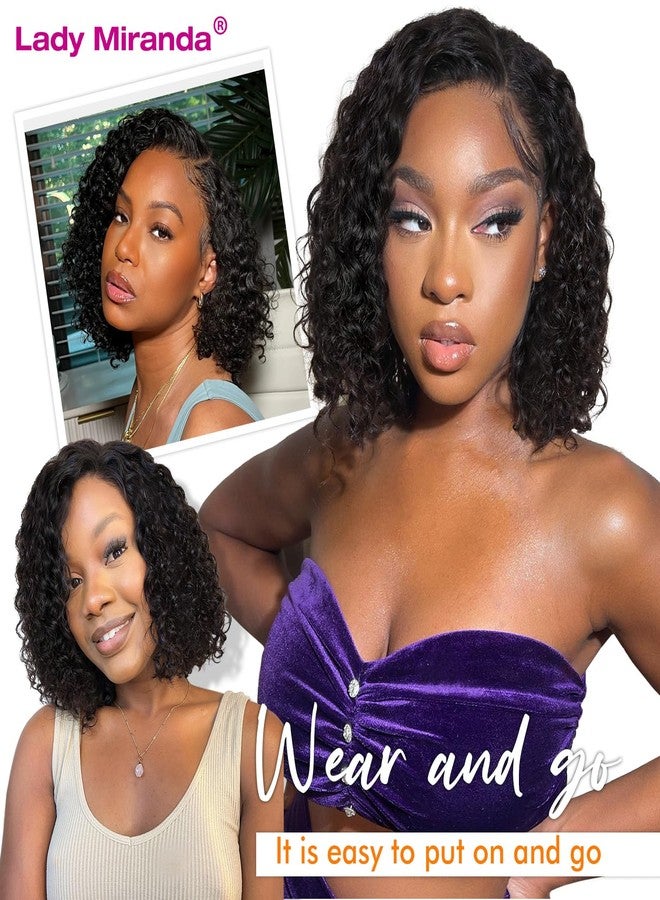 Lady Miranda Curly Human Hair Wigs 13x4 Lace Front Wigs Short Curly Wig for Black Women Wear and Go Human Hair Pre Plucked Pre Cut Short Bob Wig for Black Women - Image 3