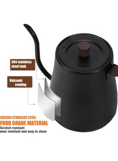 Joshberg Electric Gooseneck Kettle,3 Presets Pour Over Electric Kettle for Coffee&Tea,Quick Heating Hot Water Kettle, Stainless Steel Inner, Auto Shutoff Boil-Dry Protection, 1000W,0.8L,Black  - Image 2