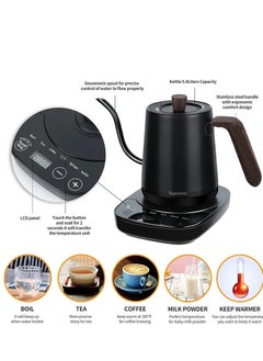 Joshberg Electric Gooseneck Kettle,3 Presets Pour Over Electric Kettle for Coffee&Tea,Quick Heating Hot Water Kettle, Stainless Steel Inner, Auto Shutoff Boil-Dry Protection, 1000W,0.8L,Black  - Image 5