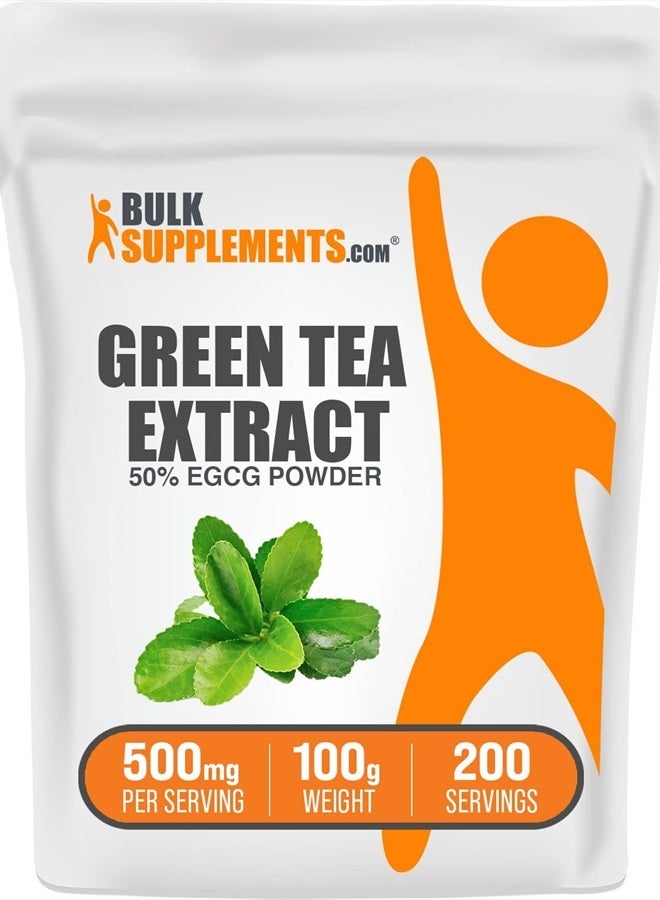BULKSUPPLEMENTS.COM Green Tea Extract Powder - with 50% EGCG - EGCG Supplements - Green Tea Supplement - 500mg of Green Tea Powder per Serving - Green Tea EGCG (100 Grams - 3.5 oz) - Image 1